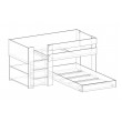 Low height loft bed with transverse lower bed